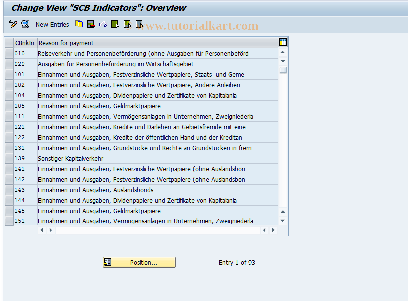 OB43 SAP Tcode C FI Maintain Table T015L Transaction Code