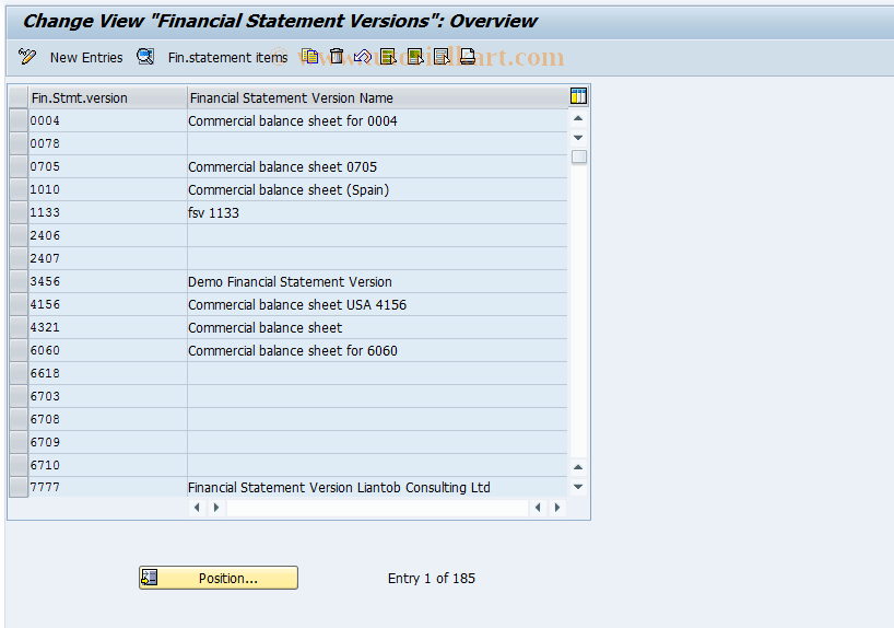 OB58 SAP Tcode C FI Maintain Table T011/T011T Transaction Code