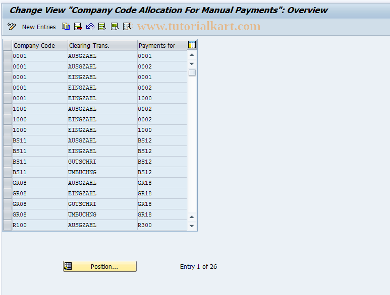 OB60 SAP Tcode C FI Maintain Table T041B Transaction Code