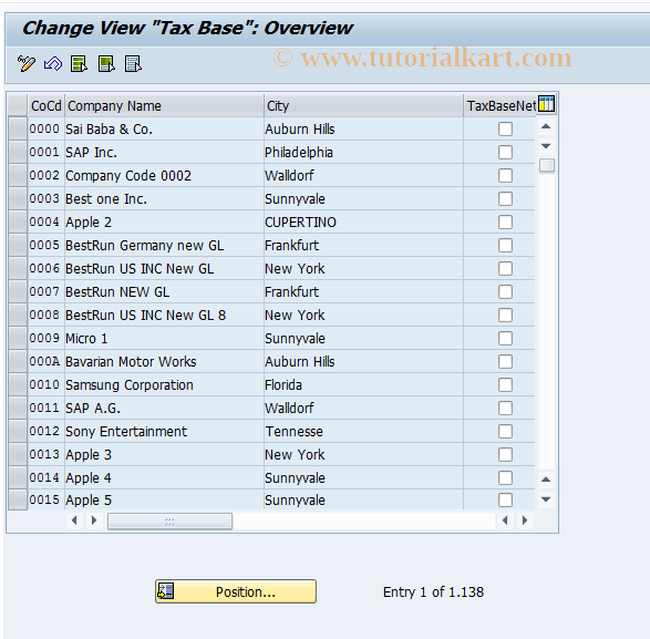 OB69 SAP Tcode C FI Maintain Table T001 Transaction Code
