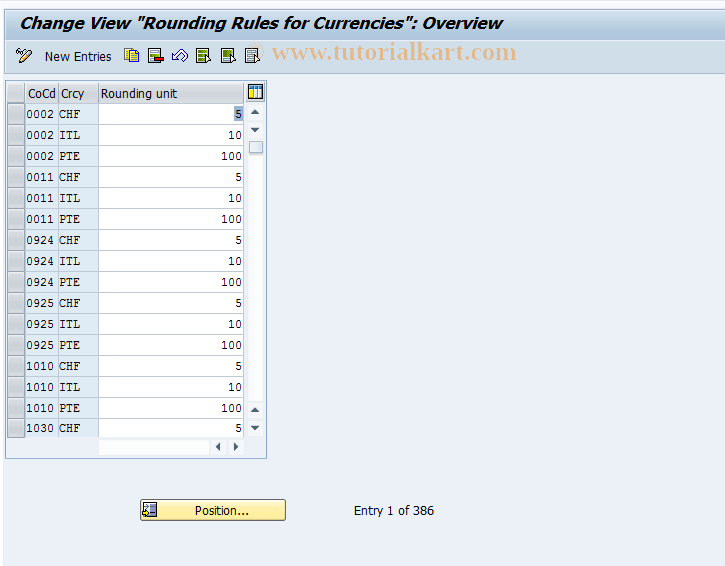 OB90 SAP Tcode C FI Maintain Table T001R Transaction Code