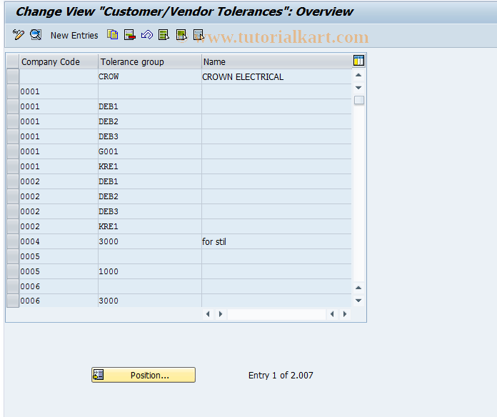OBA3 SAP Tcode C FI Maintain Table T043G Transaction Code