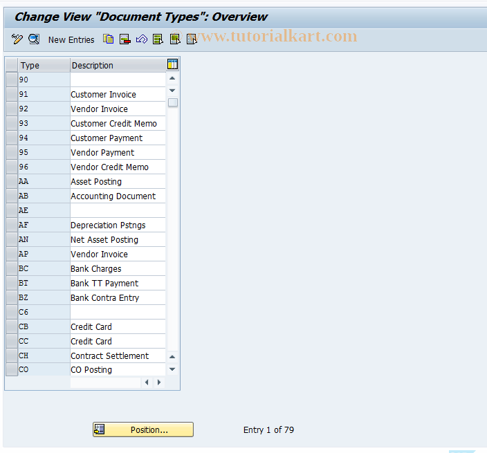 OBA7 SAP Tcode C FI maintain table T003 Transaction Code