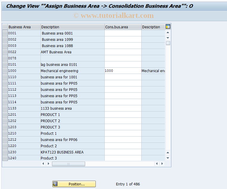 OBB6 SAP Tcode C FI Maintain Table TGSB Transaction Code