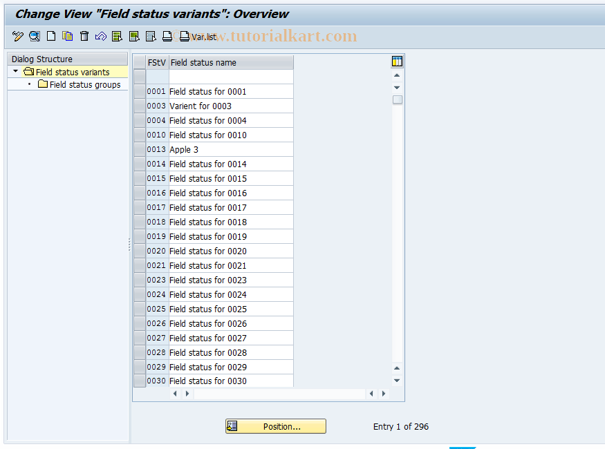 OBC4 SAP Tcode C FI Maintain Table T004V Transaction Code