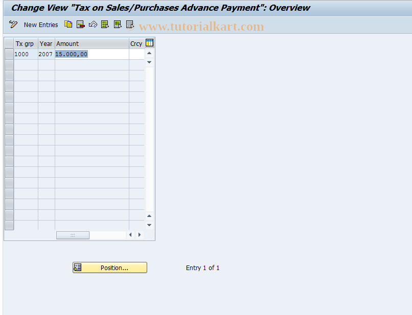 OBCJ SAP Tcode C FI Maintain Table T007J Transaction Code