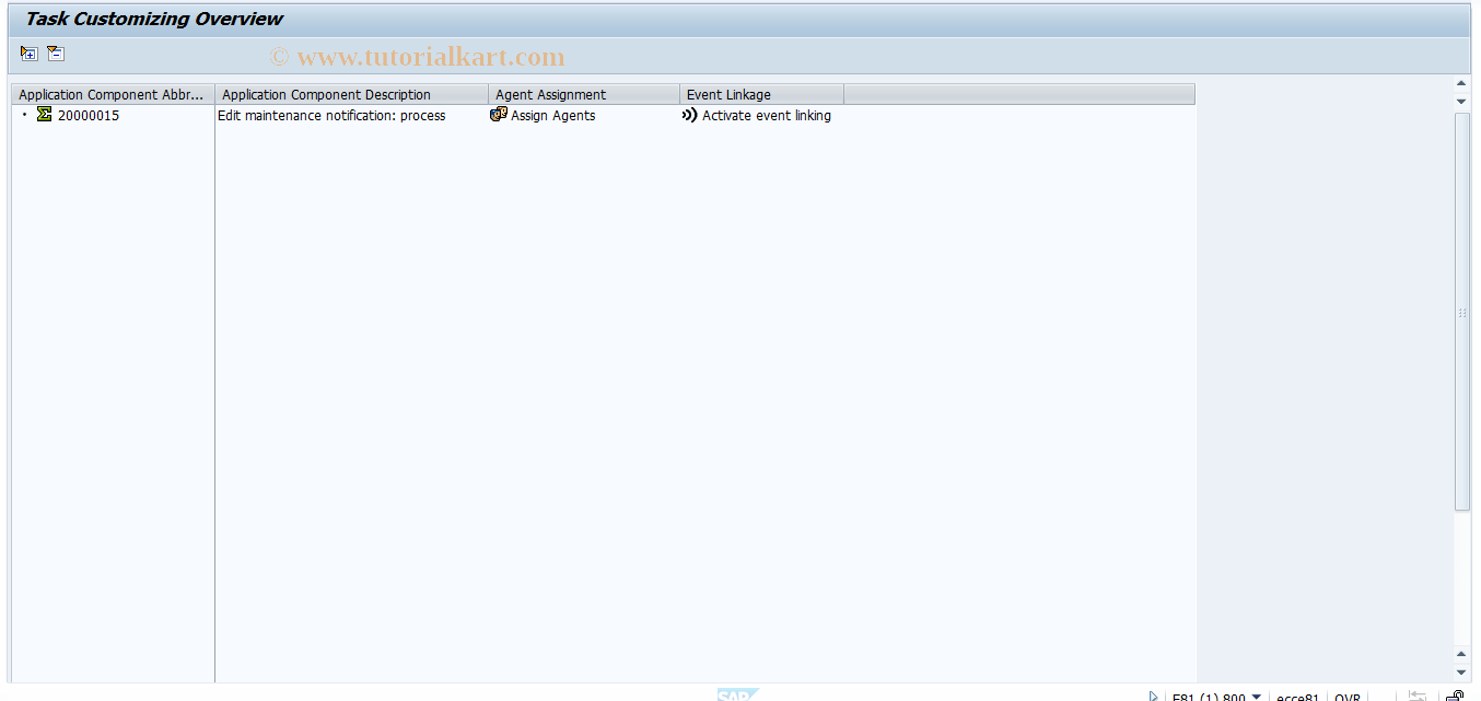 OIM1 SAP Tcode PM Notification Workflow Settings Transaction Code