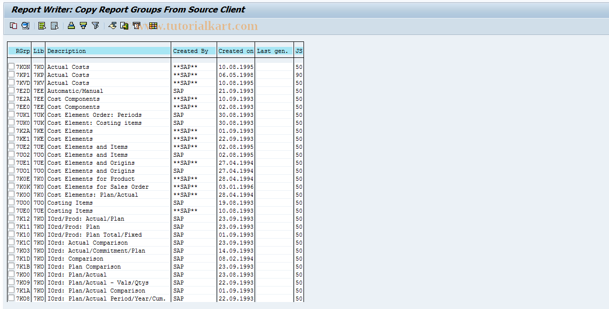 OKSB SAP Tcode Import Reports for Repetitive Mfg Transaction Code