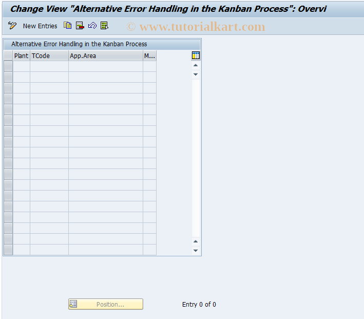 OM25 SAP Tcode Alternative Error Handling KANBAN Transaction Code