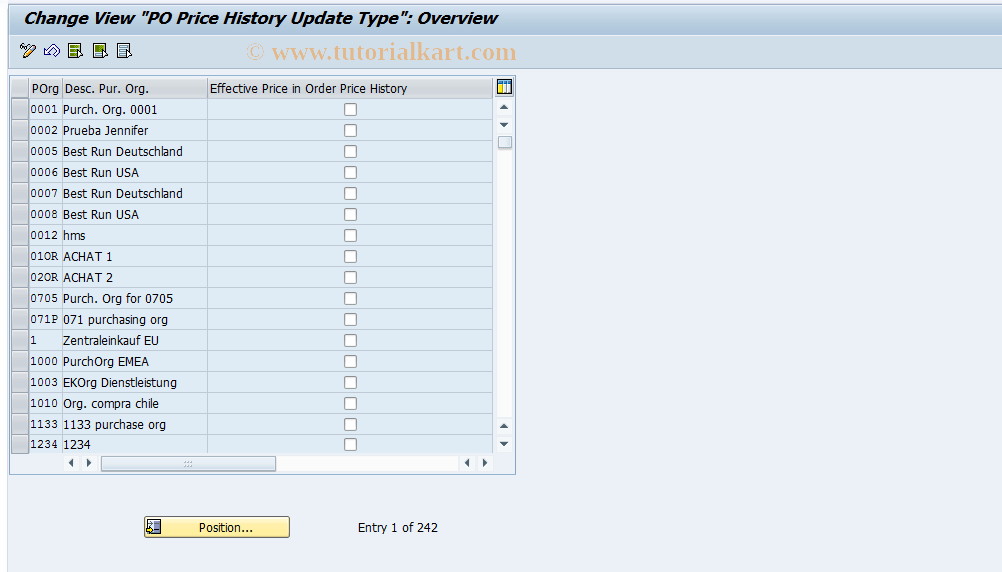 OMHP SAP Tcode Updating of Order Price History Transaction Code