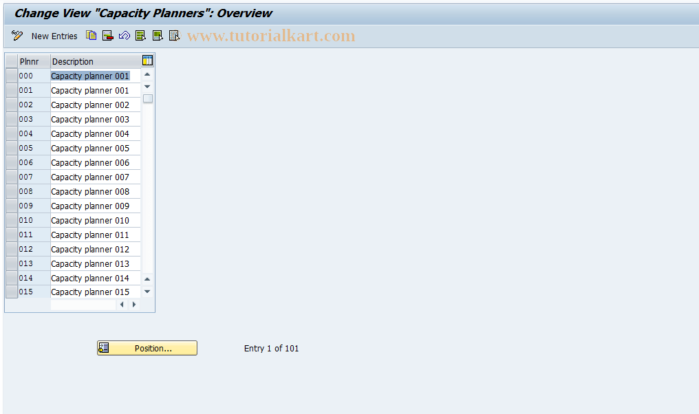OP34 SAP Tcode Maintain Work Center Planner Group Transaction Code