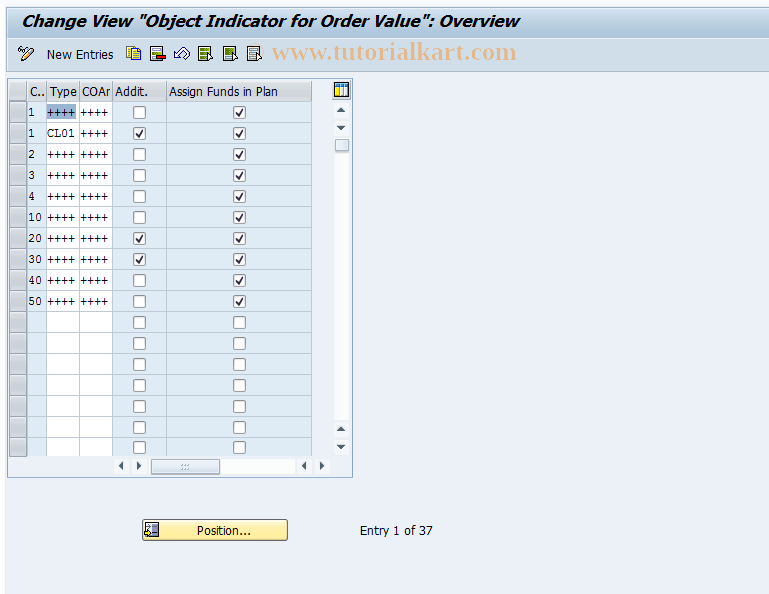 OPSV SAP Tcode Cost object indirect Transaction Code