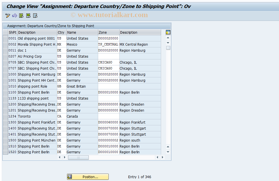 ORF1 SAP Tcode C SD TVST in Route Determination Transaction Code
