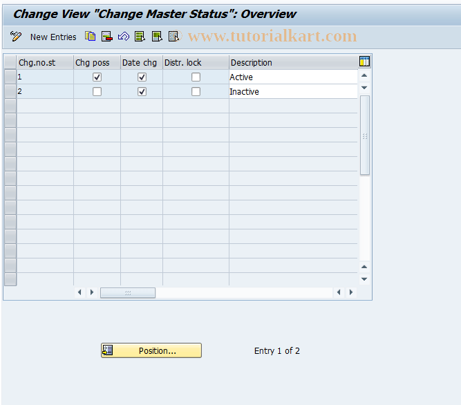 OS51 SAP Tcode Change Master Statuses Transaction Code