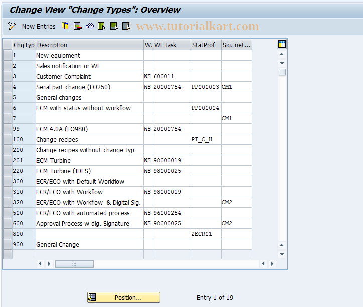 OS56 SAP Tcode Change Types Transaction Code