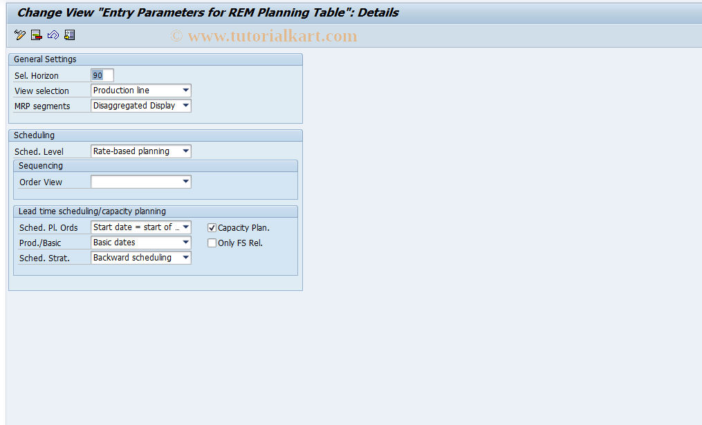 OS80 SAP Tcode REM Planning Table (Gen. + Schedule ) Transaction Code