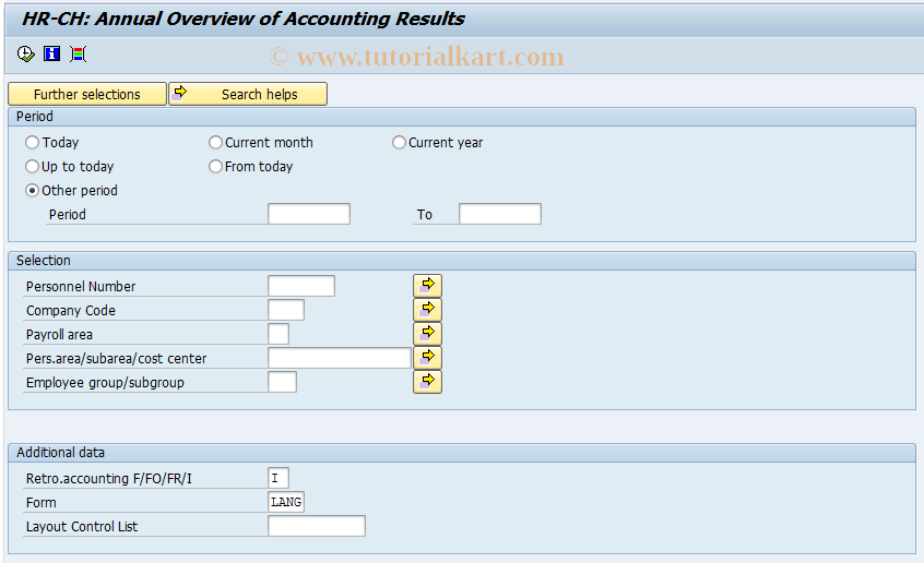 PC00_M02_LJAE0 SAP Tcode Annual Overview of Payroll Results
