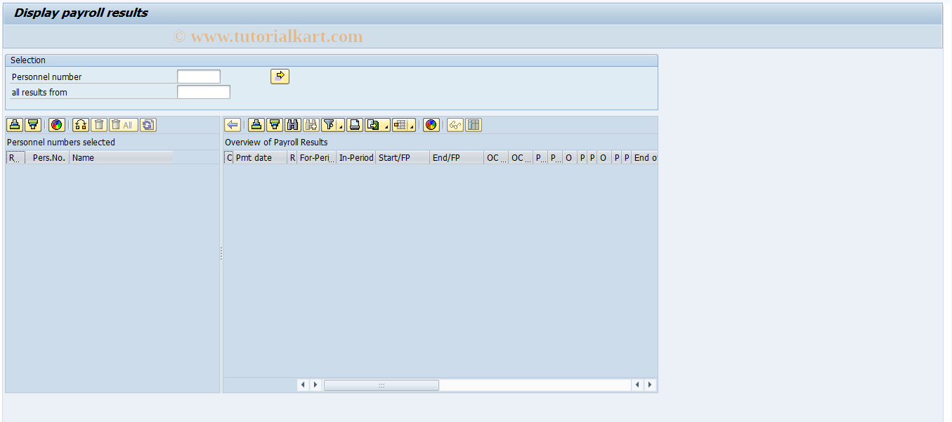 PC00_M99_CLSTR SAP Tcode Payroll result International Transaction Code