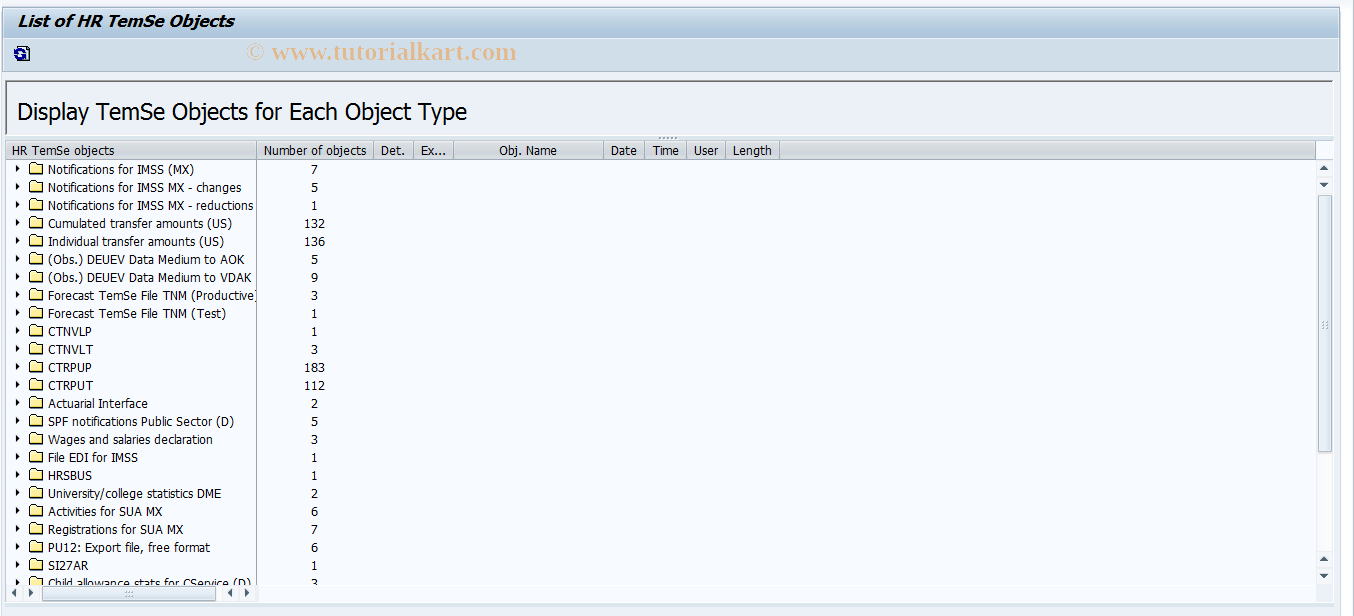 PC00_M99_UTSV SAP Tcode List TemSe Objects Transaction Code