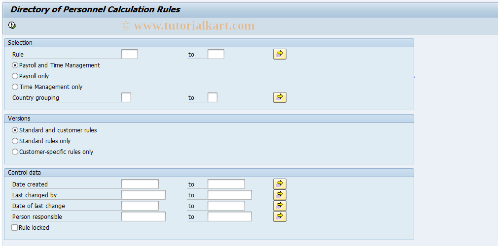 PE02 SAP Tcode HR Maintain Calculation Rules Transaction Code