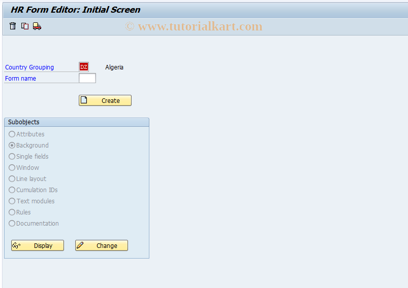 PE51 SAP Tcode HR form editor Transaction Code