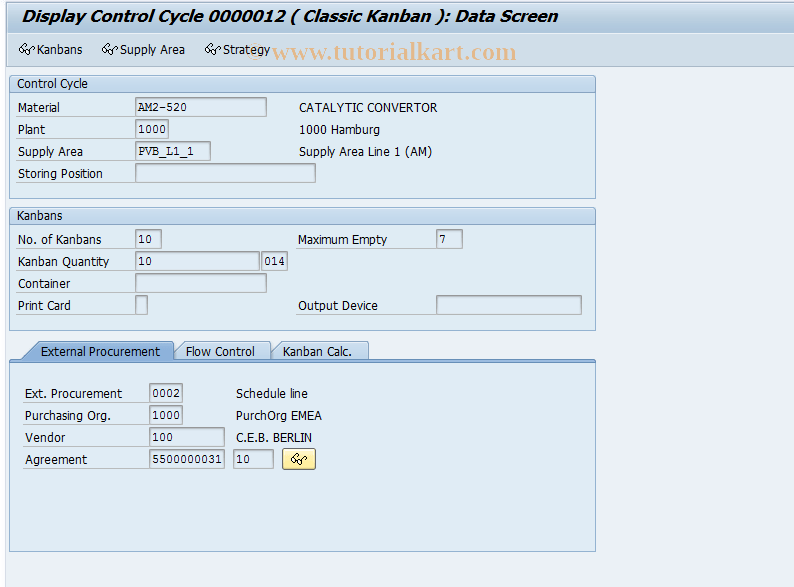 PK03NR SAP Tcode Display Control Cycle Transaction Code