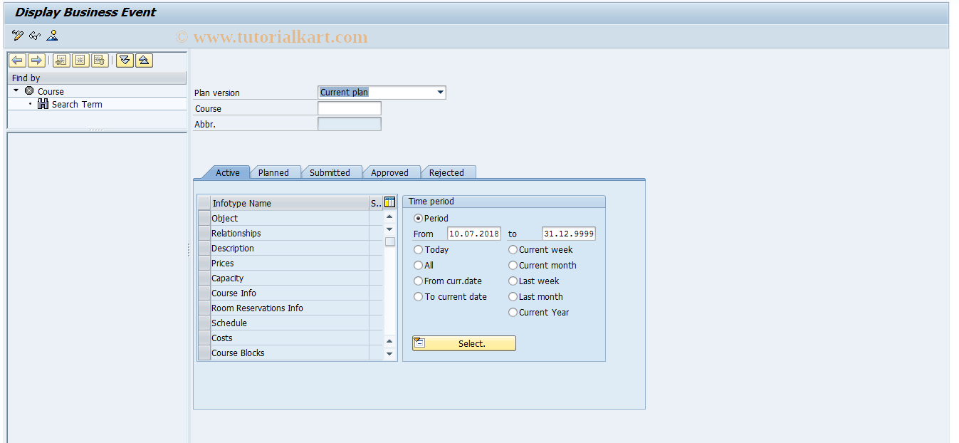PO05D SAP Tcode Display Business Event Transaction Code
