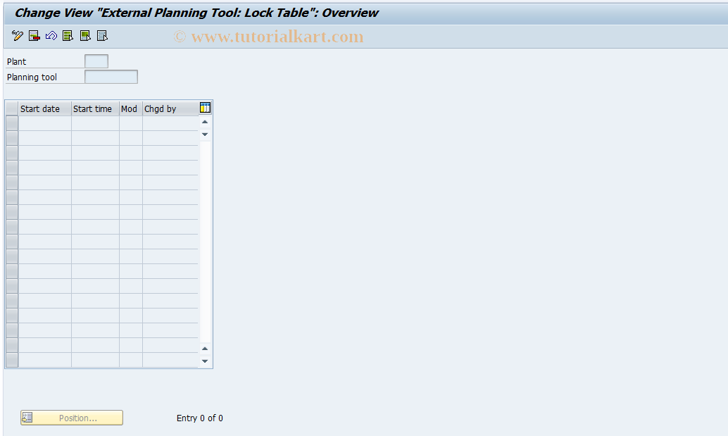 PX05 SAP Tcode External Planning Tool Lock Table Transaction Code