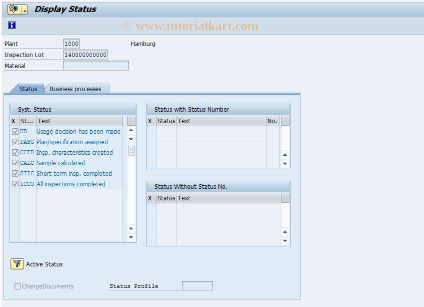 QA02 SAP Tcode Change Inspection Lot Transaction Code
