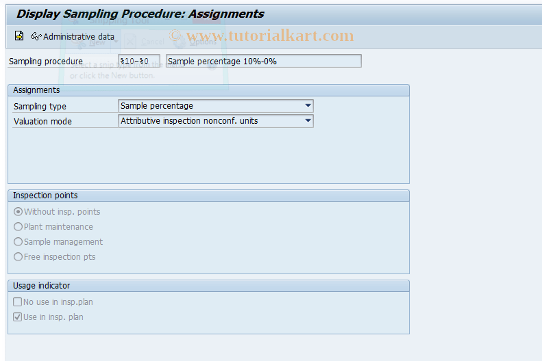 SAP TCode QDV3 Display sampling procedure