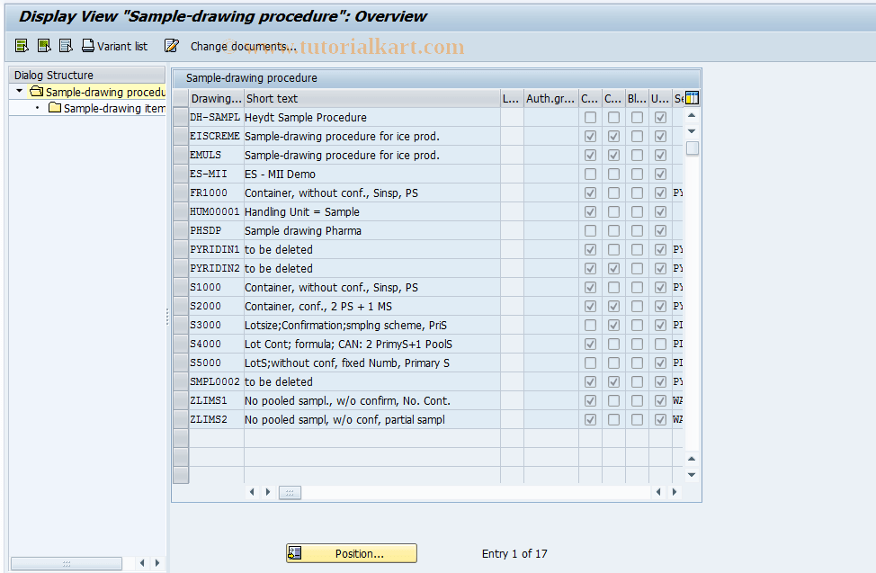 QPV3 SAP Tcode Display sample drawing procedure Transaction Code