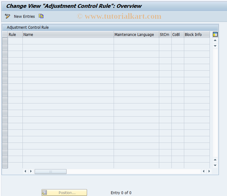 REAJADJMCTRLRULE SAP Tcode Adjustment Control Rule Transaction Code