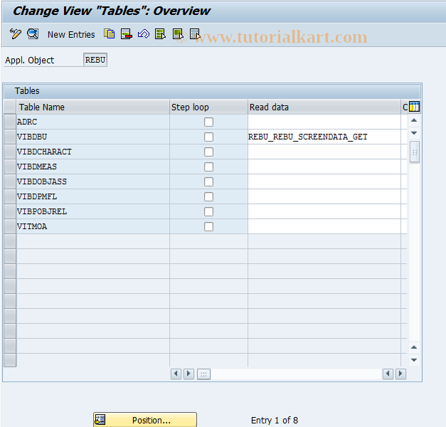 REBDBU0016 SAP Tcode BU Tables Transaction Code