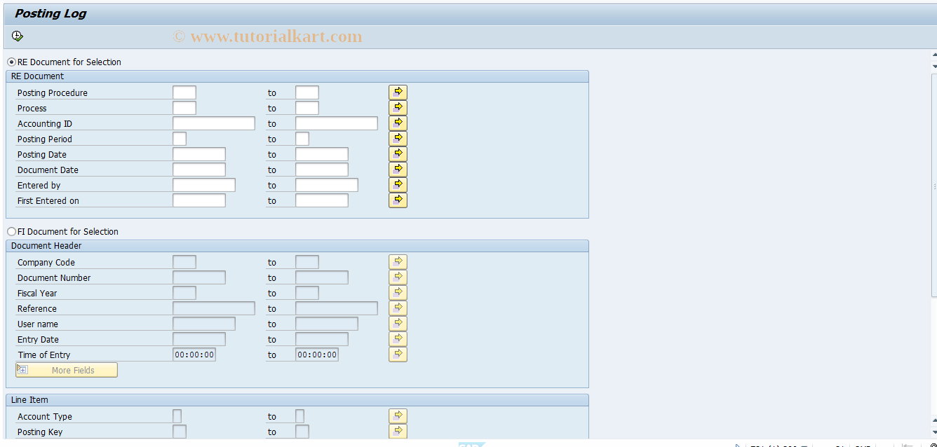 REEXPL SAP Tcode Posting Log Transaction Code