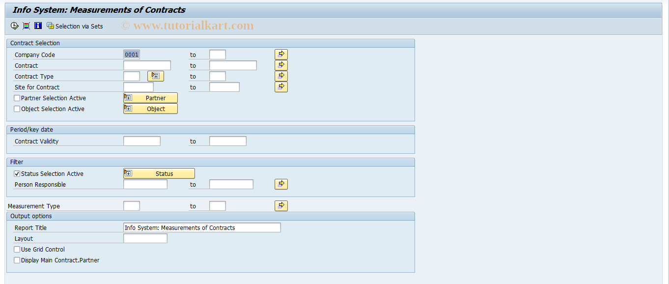 REISCNMS SAP Tcode Info System Contract Measurements Transaction Code