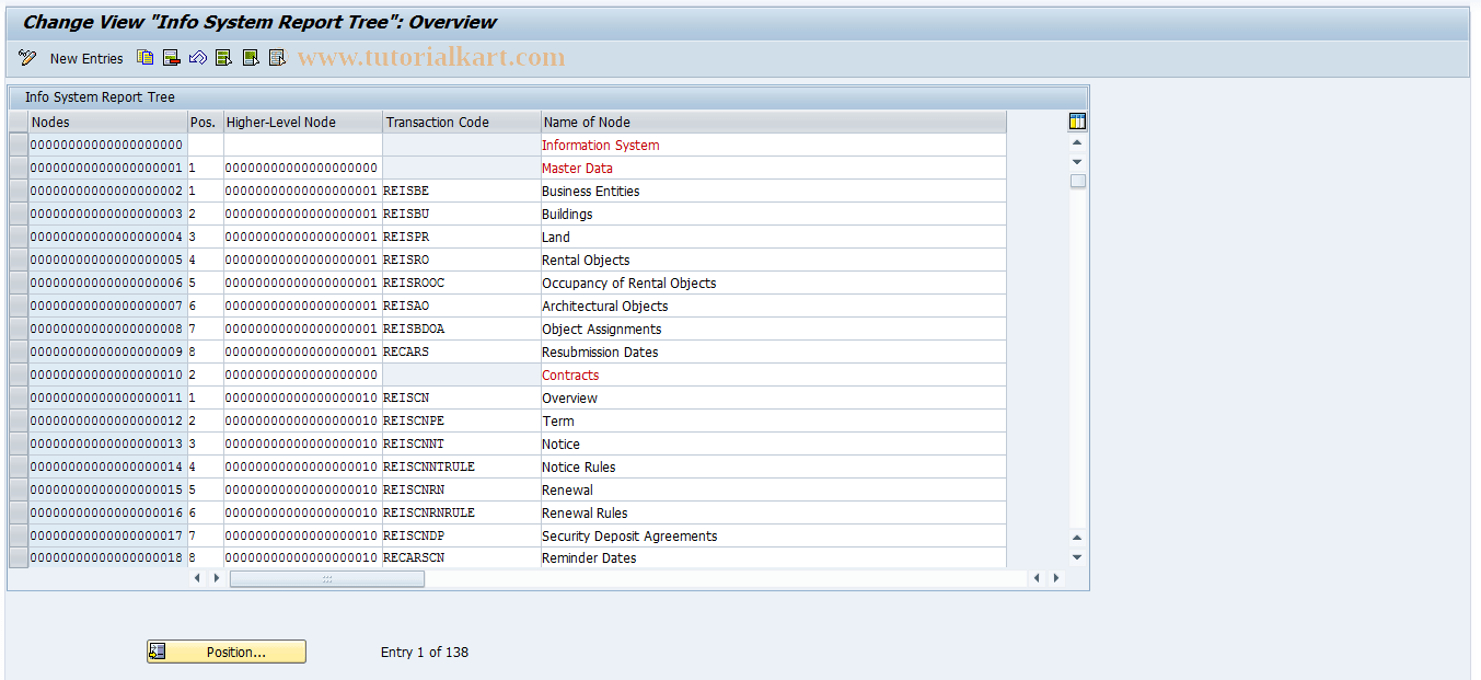 REISREPTREE SAP Tcode Info System Report Tree Transaction Code