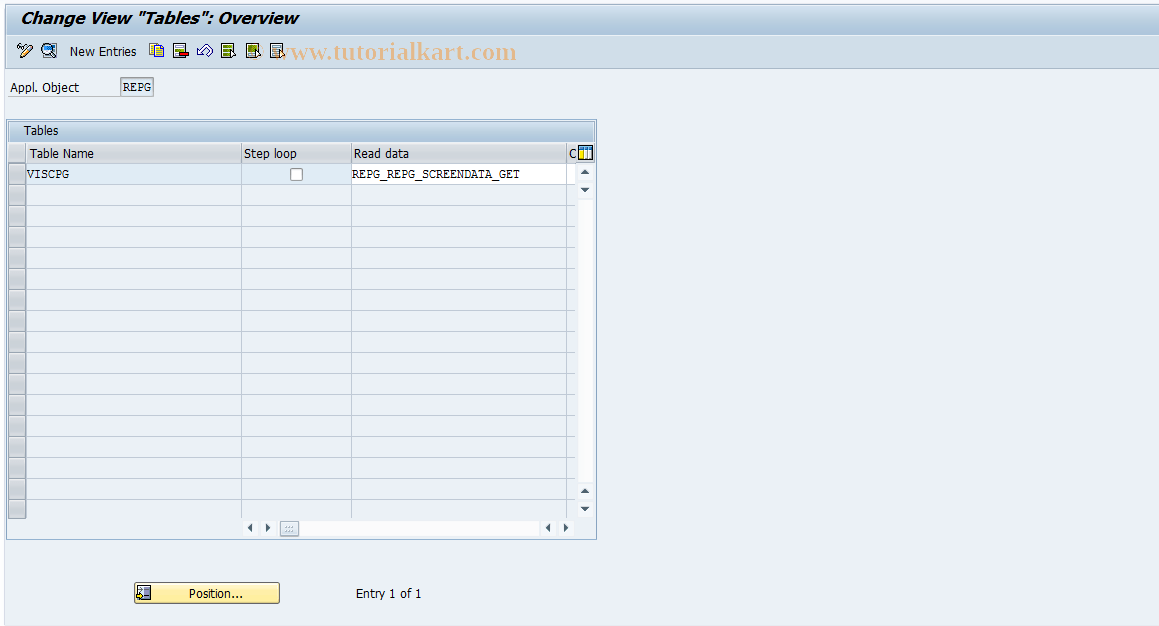 RESCPG0016 SAP Tcode PG Tables Transaction Code
