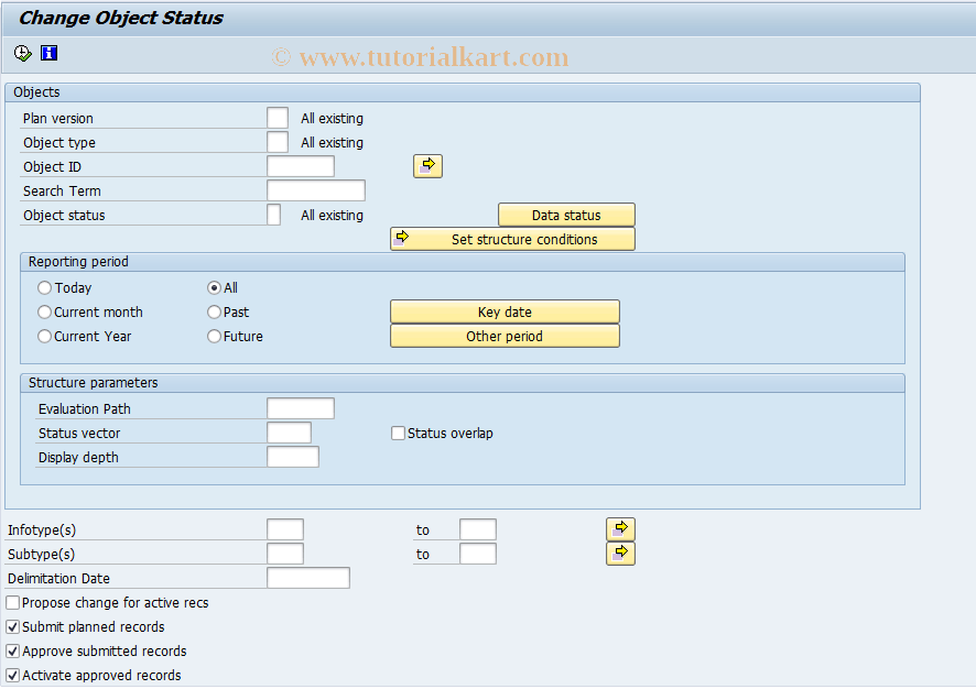 RE_RHAKTI00 SAP Tcode Change Object Status Transaction Code