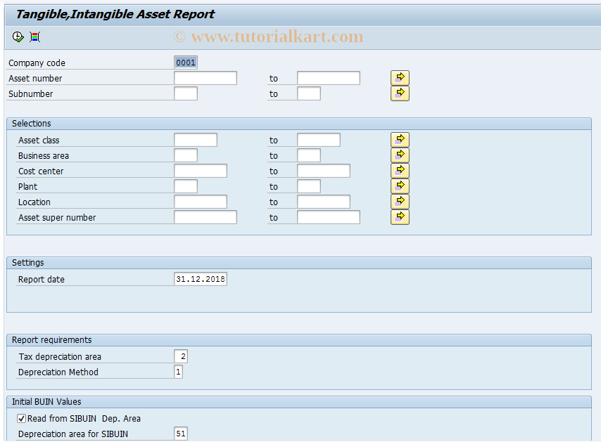RFKRASUP SAP Tcode Asset Accounting detail Report Transaction Code