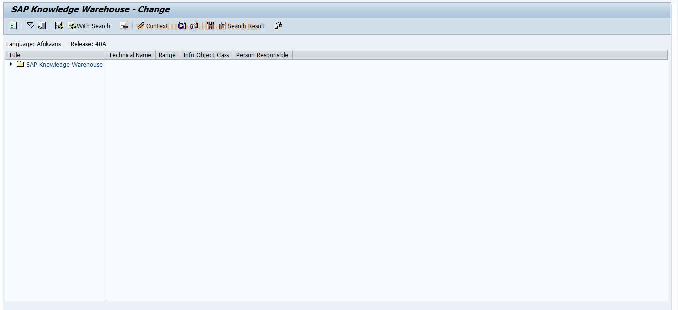 SI90 SAP Tcode Knowledge Warehouse Training Transaction Code