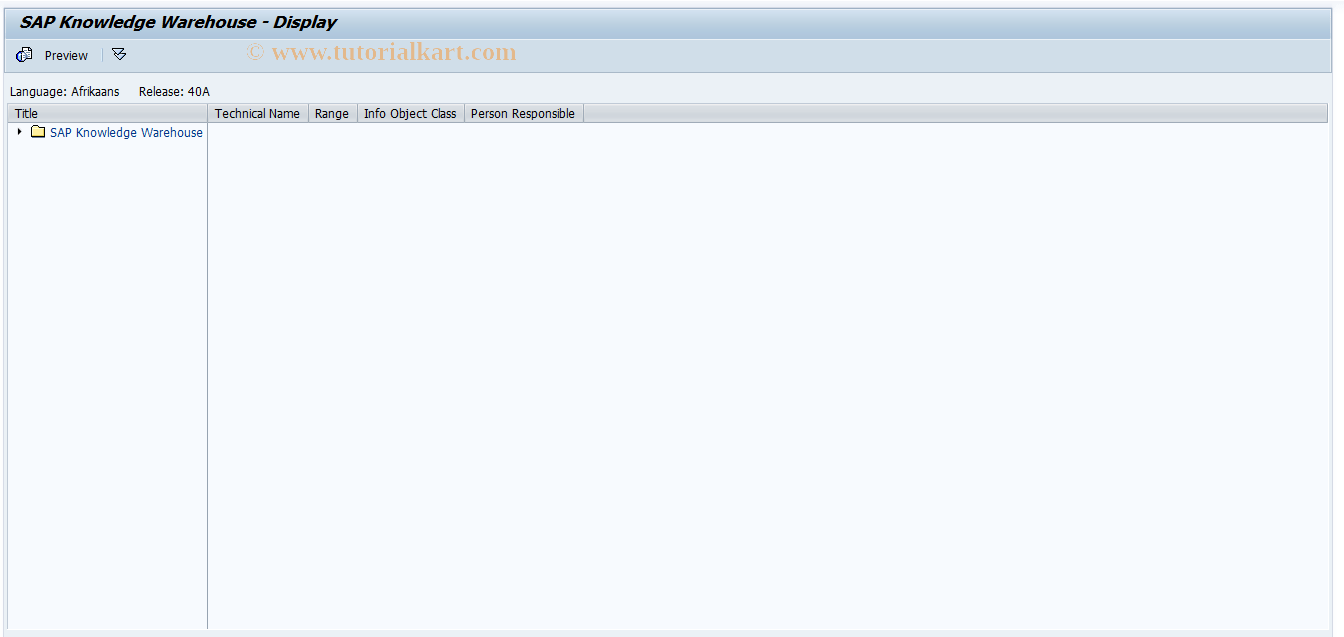 SIIALL0 SAP Tcode Display all areas Transaction Code
