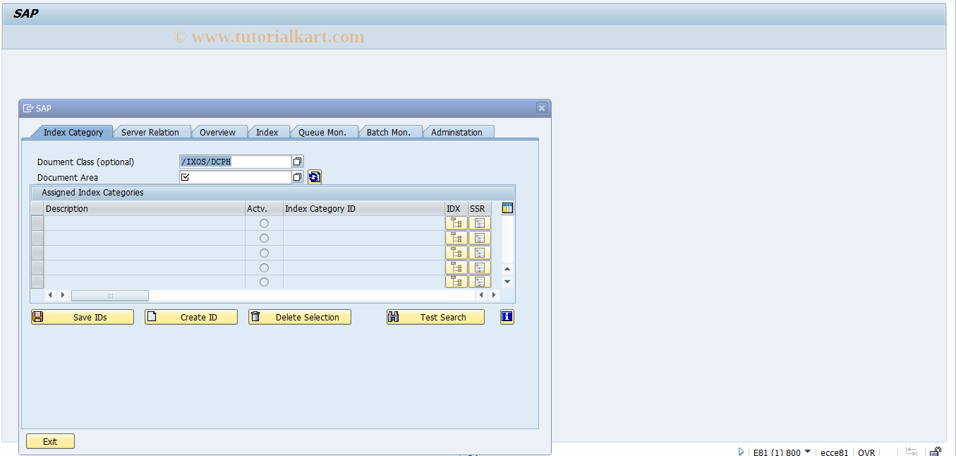 SKPR_INDEXING1 SAP Tcode Maintenance Transact. Kpro Indexing