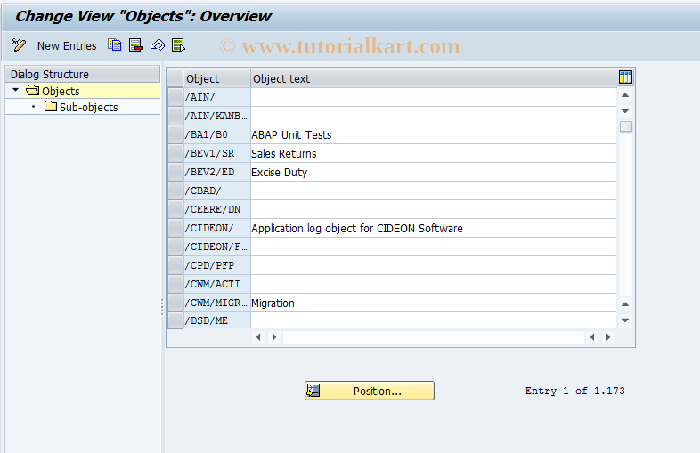 SLG0 SAP Tcode Application Log Object Maintenance Transaction Code