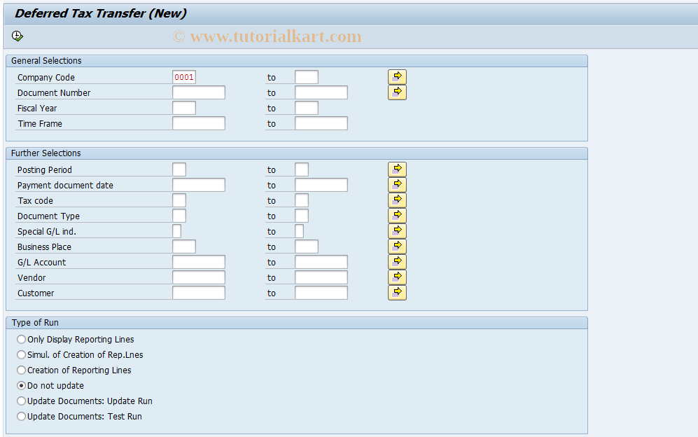 SAP TCode S_AC0_52000644 Deferred Tax Transfer