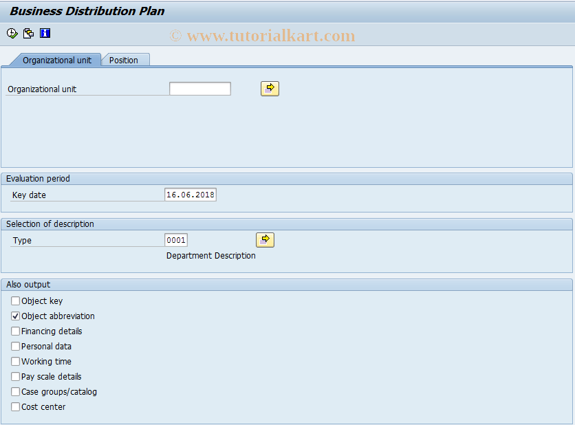 S_AHR_61015569 SAP Tcode Business distribution plan Transaction Code