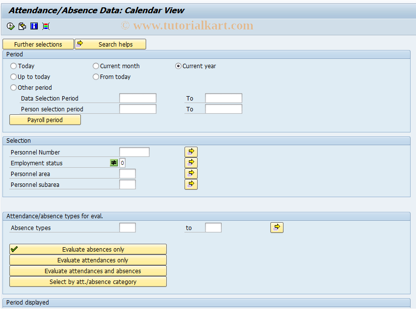 S_AHR_61015589 SAP Tcode Att./Absence Data Calendar View Transaction Code