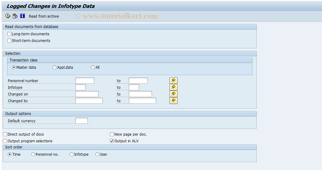 S_AHR_61016380 SAP Tcode Logged Changes in Infotype Data Transaction Code