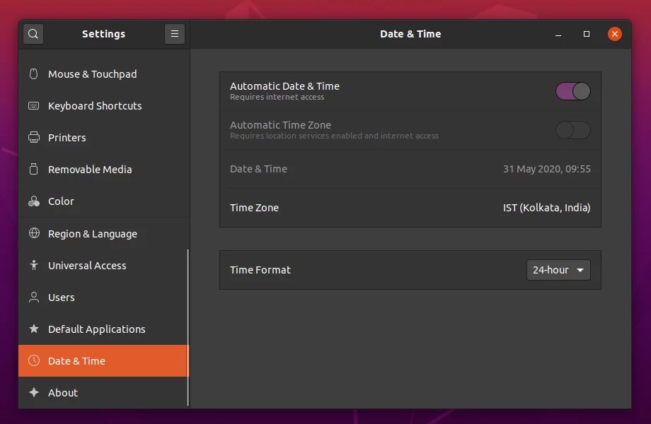 Ubuntu 20.04 LTS Change Time Zone