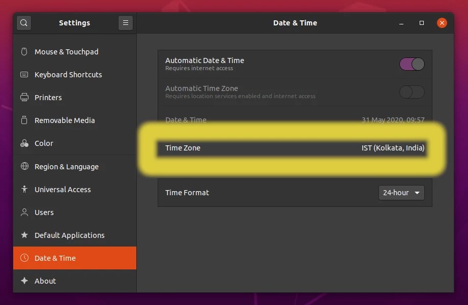 Ubuntu 20.04 LTS Change Time Zone