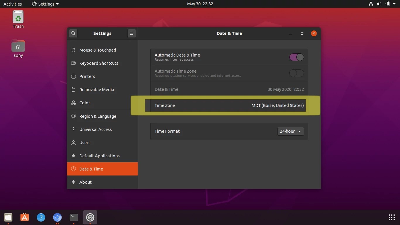 Ubuntu 20.04 LTS Change Time Zone